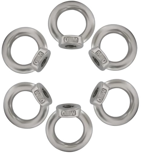 Auvotuis M10 Ring Shape Lifting Eye Nut, 6 Pcs, M10 (3/8)
