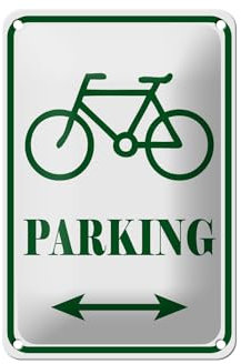 FEMER Blechschild Hinweis 12x18cm Fahrrad Parking weiß- grünes