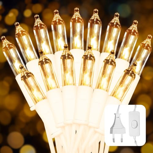 Ciskotu Lichterkette Weihnachtsbaum Warmweiß, 6.6M 35Lichter Lichterkette Tannenbaum Innen IP44 Wasserdicht mit Stecker, Geeignet für Weihnachtsdekoration, Weihnachtsbaumbeleuchtung, Raumdekoration