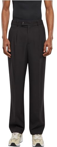 Urban Classics Herren Hose Double Pleated Pants, Slim Fit Hose für Männer, Carrot-Schnitt, mit Kordelzug, Größen 28-44