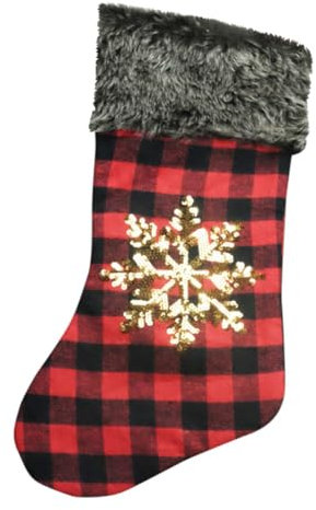 Garneck 1Stk Schneemann-Süßigkeits-Socken Fröhliche Weihnachtsstrümpfe karierter Weihnachtsstrumpf weihnachtssocken Kamindekor Tasche behandeln Weihnachtsbaum hängende Verzierung Elch