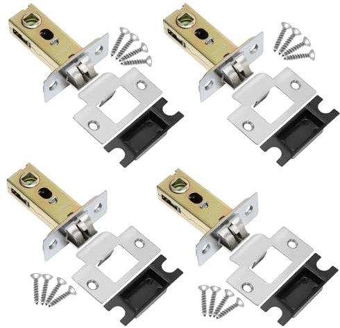 Juyibaao 4 juegos de pestillos de puerta de 45 mm, pestillo interno para puerta con tornillos, pestillo de mortaja para manijas de puerta con resorte