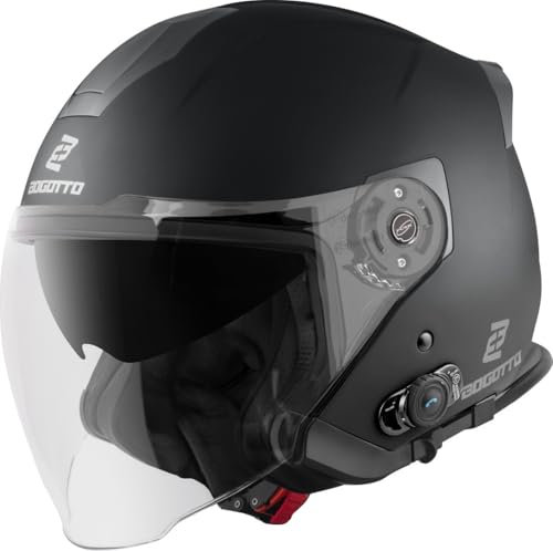Bogotto H586 BT Solid Bluetooth Casque Jet, Schwarz Matt, M