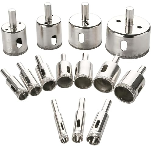 Metric 5-60mm Diamond Coated Hole Saw Drill Bit Tile Ceramic Glass Porcelain Marble Stone Rock Bottles Pots Porcelain Brick (1, 40mm)