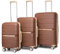 British Traveller Koffer Trolleys Set Hartschalenkoffer Reisekofferset 100% PP Handgepäck Rollkoffer mit 8 Spinnerräder Rollkoffer Reisekoffer TSA-Schloss Braun
