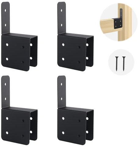 4 Pcs Joist Anchor Connector Fit 2x 4Post，Roof Tie Header Hanger Joint Post Cap,Truss to Beam Connector Roof Tie Header Hanger for Outdoor House Carport Shed ,Pergola or Light Steel Frame