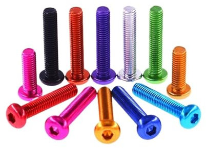 dvkGKLVq Viti a brugola, bullone, Viti, M3 M4 M5 M6 Vite a brugola Colorata in Lega di Alluminio Esagonale Esagonale con esagono Incassato Bulloni for Viti a Testa Tonda 10 Pezzi.(Pink,M5X30)