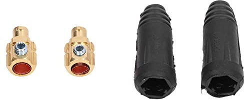 Welding Cable Quick Connector Welding Cable Extension Plug Socket Joint Connector Welding Cable Joint Quick Connector Welder Black Cable Joint 315A 35-50mm² Rubber+Brass