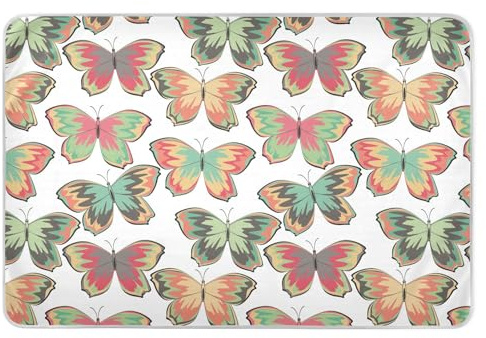 Bunte Schmetterlinge, extra groß, wiederverwendbar, wasserabweisend, auslaufsicher, schnell trocknend, Wiegenmatratze für Babys, Kleinkinder, Kinder, 132,1 cm L x 86,4 cm B