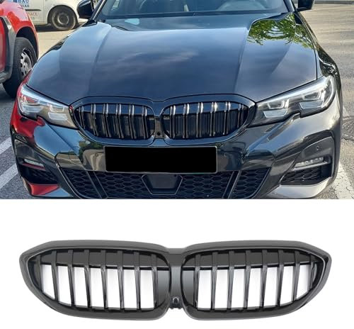YIUBCZOQI G20 G21 Kühlergrill für BMW 3er G20 G21 Schwarze Nieren G20 G21 316i 318i 320i 328i 330i 335i 340i Nieren Sport Grill G21 Vorne Nieren Doppelsteg Grill 2019-2022