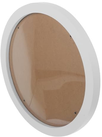 Garneck Runder Holz-Bilderrahmen 10inch – Kreativer Wandrahmen Für Fotos - Skandinavisches Design in Weiß Ideal Für Moderne Dekoration Und Galerie Displays in Ihrem Zuhause