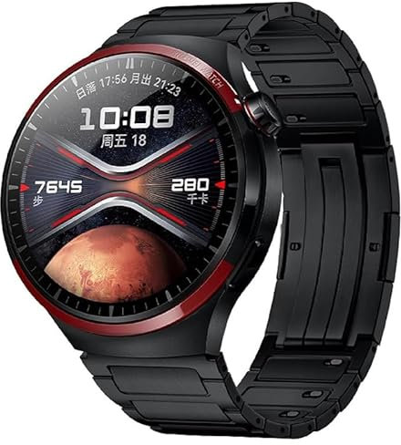 VZEXJIU 22mm Cinturino in Titanio,Compatible per Huawei Watch 5 Pro/GT 5 46 mm/GT 4 Pro/GT 3 Pro/Ultimate Cinturini de Metallo Ricambio Bracelet per Uomo(Nero-B)