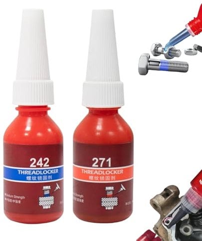 Thread Lock,Medium and Strong Strength Threadlocker Kit,Locktight Threadlock Prevent Nuts,Bolts,Fasteners and Screws from Loosening,Locking and Sealing Metal Nuts and Bolts,Metal Glue,Strong Glue