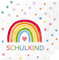 40 pcs servietten einschulung, 33 x 33cm tischdeko einschulung servietten regenbogen, schulkind deko, Geeignet für Junge Mädchen schulanfang party deko