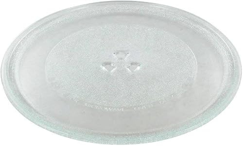 Universal Microwave Glass Turntable Plate, 255mm Diameter, 3 Fixers, Heat-Resistant