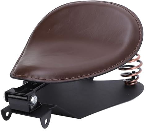 Motorrad -Solo -Sitz Solo -Kissensitz mit Federhalterung Kit Kunstleder Starker Stütze Universal Fit für Retro -Motorrad (BROWN)