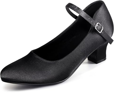 Linodes Knöchelriemen, Charakter-Schuh, Flecken-Obermaterial, 5,1 cm, Ballsaal-Tanzschuhe für Damen, Schwarz, 39.5 EU