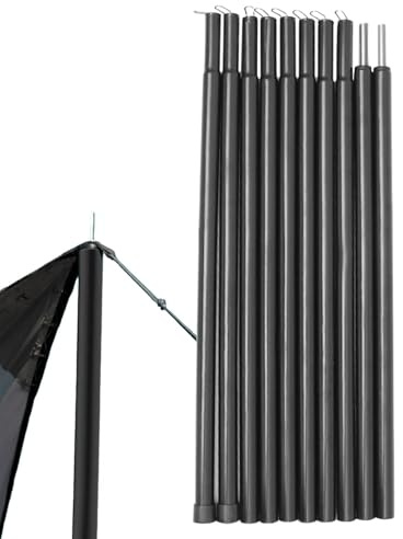Polnische Markisenhalterung – Polnische Tarp | Tie Zelt | Hüttenstange für Vorzelt | Teleskop-Stützschnur für das Baldachin | Robuste Eisenstäbe für Outdoor-Sportarten zum Segeln