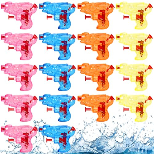 GRIRDDIV 18X Wasserpistolen Set 8 cm Mix Klein Set, Klein Wasserpistolen mit 10 m Reichweite, Spritzpistole klein mini für Kinder, Garten Wasserspielzeug für Pool Strand, Mini Water Guns