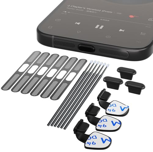 Dimdouda Set di tappi antipolvere per iPhone, anti-smarrimento, per porta di ricarica Lightning, altoparlante, per iPhone 14 Pro Max, iPhone 13 Pro Max, iPhone SE, iPhone 12 Pro Max
