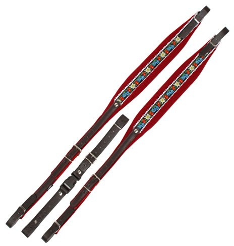 Alpenklang Harmonikariemen Edelweiß/Rot für 3-reihige Harmonikas