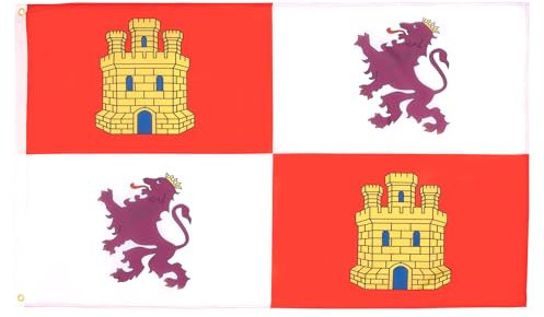 AZ FLAG - Flagge Kastilien-León - 150x90 cm - Kastilien-León Fahne 100% Polyester mit Messing-Ösen - 110g