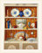 Germanposters Poster Kunstdruck Bild Vitrinenschrank 69x54cm im Holz Rahmen in Ahorn Weiss lasiert