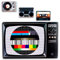 Kunststoff Tischsets Untersetzer im Retro 80er Style im 4er Set als Kasette, Testbild, Plattenspieler und Getthoblaster, Braun
