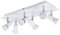 MiniSun | Modern Rectangular White and Chrome 6 Way Adjustable GU10 Ceiling Spotlight | Home Décor, Bedside & Desk Lamp