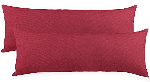CelinaTex BeNature Kissenbezug Doppelpack 40 x 120 cm Bordeaux rot Baumwolle Seitenschläferkissen Bezug Jersey