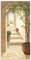 ARTland Wanddeko Wandbild Alu Verbundplatte für Innen & Outdoor Bild 50 x 100 cm Architektur Fenster Türen Malerei Creme Toskanischer Durchgang A5RS