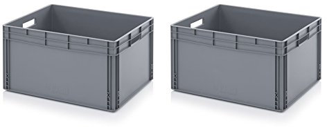 2x Eurobehälter-Eurobox 80 x 60 x 42 cm inkl. gratis Zollstock 2er Set