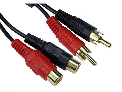 Alida Systems 5m TWIN RCA Extension Cable - Premium Quality - 24k Gold - Male to Female