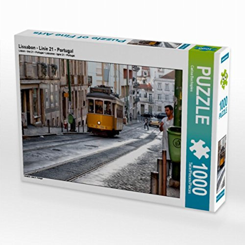 CALVENDO Puzzle Lissabon - Linie 21 - Portugal 1000 Teile Puzzle quer | Lege-Größe cm Foto-Puzzle für glückliche Stunden
