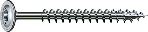 SPAX T-TAR plus 251011001205 - Viti per costruzioni in legno, 10,0 x 120 mm, 50 pezzi, testa piatta, filettatura parziale, 4CUT, WIROX A3J, 251011001205
