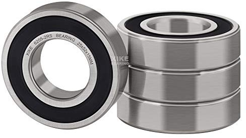 XiKe 4 Stück 6205-2RS Rillenkugellager 25x52x15mm Chromstahl und Vorgeschmiert, 6205RS Doppelt abgedichtetes Kugellager.