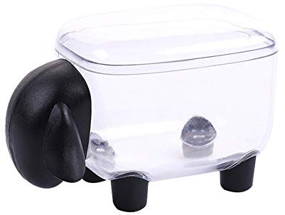 Livecitys Wattestäbchen-Aufbewahrungsbox, niedliches Cartoon-Schaf, Elefant, staubdicht, Zahnstocherhalter, Organizer, schwarzes Schaf.