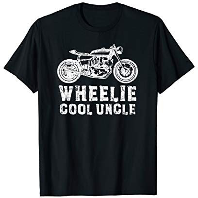 Funny Biker Gift Wheelie Cool Uncle Motorcycle Bike Vintage T-Shirt