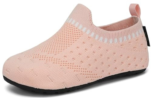 SAGUARO Kinder Hausschuhe Mädchen Jungen Pantoffeln Leicht Rutschfest Hüttenschuhe Weich Flexibel Slippers für Frühling Sommer, Rosa 24/25 EU