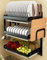 Supfirm Wandmontierter Edelstahl-Abtropfgestell, Obst- und Gemüse-Aufbewahrungskorb mit Abtropffläche und hängenden Essstäbchen, Käfig-Messerhalter, Küchenzubehör, Regal, Utensilien-Organizer (3