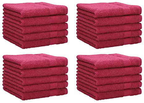Betz 20 Stück Gästehandtücher Palermo 100% Baumwolle Größe 30x50 cm Farbe Cranberry