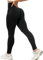 RIOJOY Scrunch Butt Leggings Damen High Waist Seamless Push Up Booty Leggins Hose für Sport Yoga Fitness Gym Workout, Schwarz M