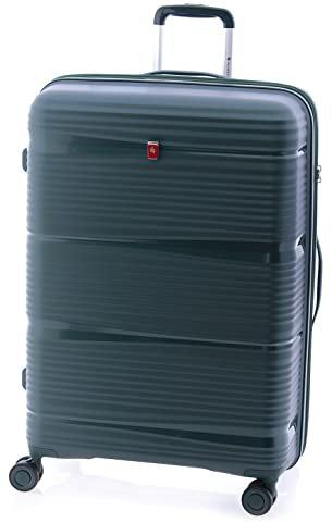 GLADIATOR Großer Koffer 0812 Polypropylen, 70 cm, 4 Doppelrollen, TSA, ausziehbares Modell, grün, Sport