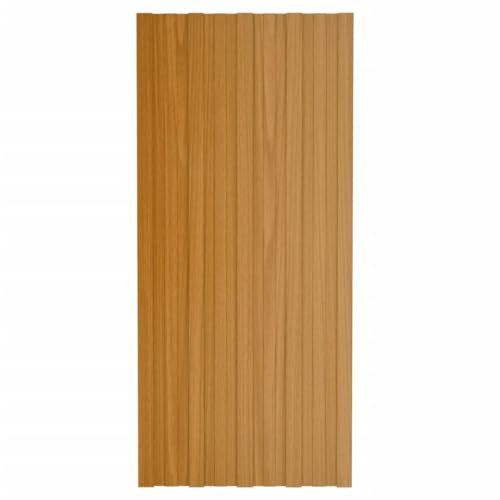 vidaXL 36x Panel de Tejado Plancha Lámina de Techo para Garaje Caseta Placa Cobertizos Establos Casas Móviles Acero Galvanizado Color Madera 100x45 cm