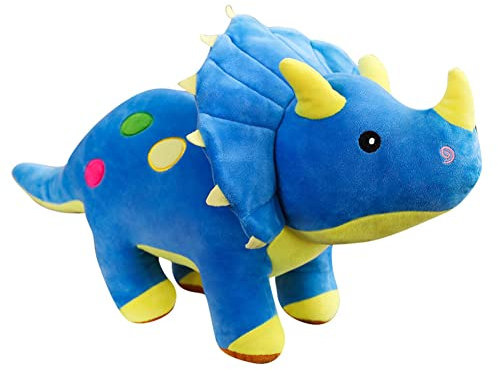 Dinosaurier Kuscheltier Triceratops, 40cm Stofftier Plüschtier Kissen Lustige Dino Plüschtier Triceratops Weiche Puppe Tyrannosaurus Plüsch Spielzeug Kawaii Stofftierpuppe für Kinder Jungen Mädchen