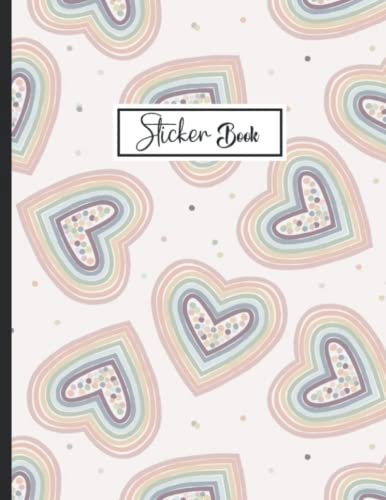 Sticker Book: Blank Sticker Collection Book for Girls with Hearts .