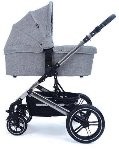 Pixini Kinderwagen Aloha 3in1 Set mit Tragewanne (chrom/grau)