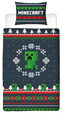 Minecraft Bettbezug-Set, Polycotton, Mehrfarbig, Einzelbett