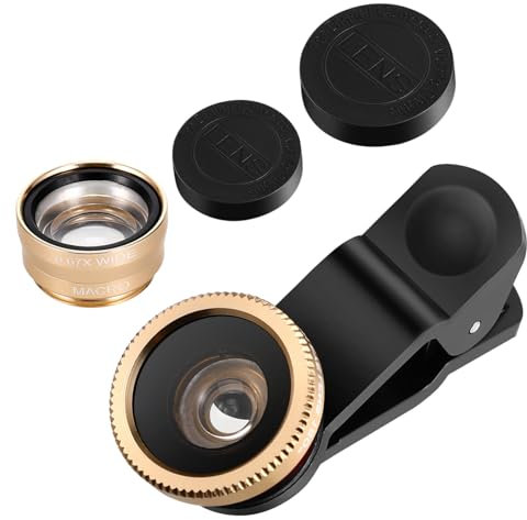 Mikikit Kit Portable Fish and S/Mobile Accessories Macro on Camera Universal Clip-On Lens Phone Compatible Kits Kit Camera Wide - Lens Phone Optics Eye Golden Fischlinse Handy