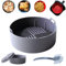 MiKapana Silicone Air fryer Liners Reusable for Air Fryer Basket Sturdy Strong Kitchen Gadgets Air Fryer Accessories Airfryer Liners Silicone Bowl For Air Fryer Oven BPA free (Grey - 7.5)